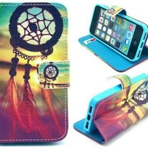 iPhone 5S Case iPhone SE Case Welity Retro Dream Catcher PU Leather Wallet Type